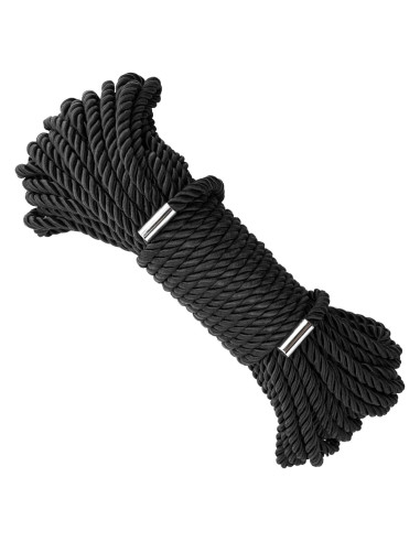 Cuerda de Seda Suave KINGLAKE 8mm Negra 15m Nylon Decorativa