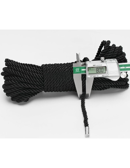 Cuerda de Seda Suave KINGLAKE 8mm Negra 15m Nylon Decorativa Cuerda de Seda Suave KINGLAKE 8mm Negra 15m Nylon Decorativa