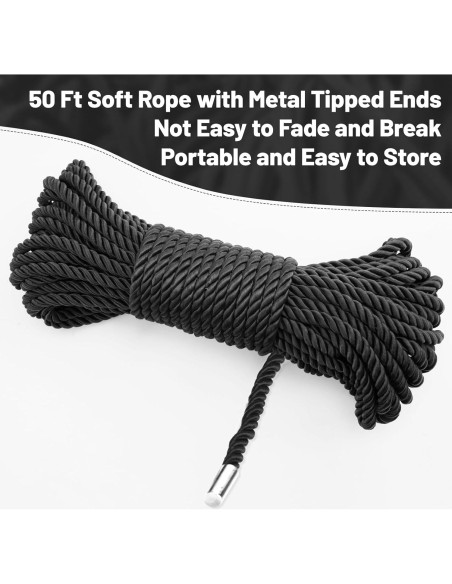 Cuerda de Seda Suave KINGLAKE 8mm Negra 15m Nylon Decorativa Cuerda de Seda Suave KINGLAKE 8mm Negra 15m Nylon Decorativa