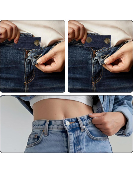 Extensores de Cintura para Jeans Qulkws - 4 Piezas Ajustables Extensores de Cintura para Jeans Qulkws - 4 Piezas Ajustables
