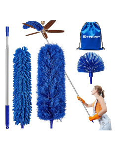 Kit de Plumeros 5 en 1 Finevoy con Palo Extensible Azul
