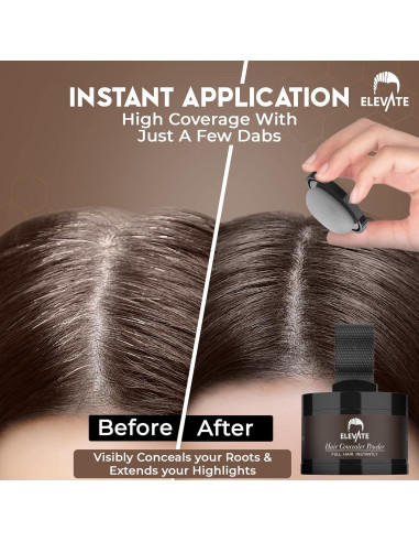 Polvo para Cabello ELEVATE Marrón Medio - Cobertura Instantánea