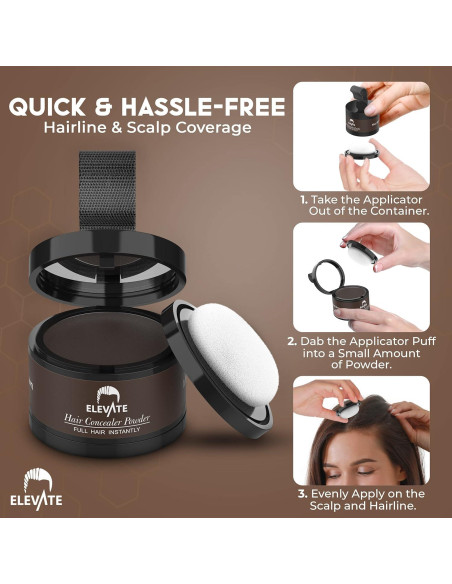 Polvo para Cabello ELEVATE Marrón Medio - Cobertura Instantánea Polvo para Cabello ELEVATE Marrón Medio - Cobertura Instantánea