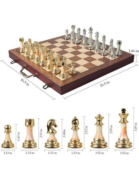 Juego de Ajedrez de Madera ELONGDI 41.91 cm Piezas Acrílico Pesadas Juego de Ajedrez de Madera ELONGDI 41.91 cm Piezas Acrílico Pesadas