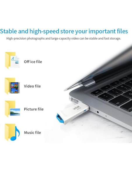 Netac 128GB USB 3.2 Flash Drive 90MB/s U335S Blanco/Azul Netac 128GB USB 3.2 Flash Drive 90MB/s U335S Blanco/Azul