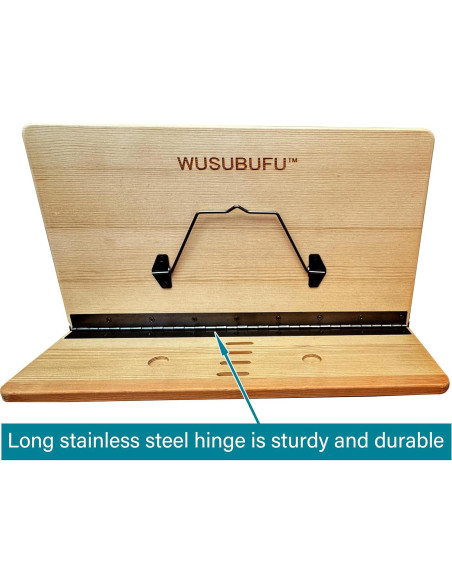 Soporte de libros ajustable WUSUBUFU de madera 41x25 cm Soporte de libros ajustable WUSUBUFU de madera 41x25 cm