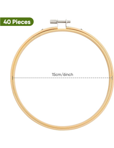 Aros de Bordado Caydo 40 Piezas 15 cm Bambú Natural