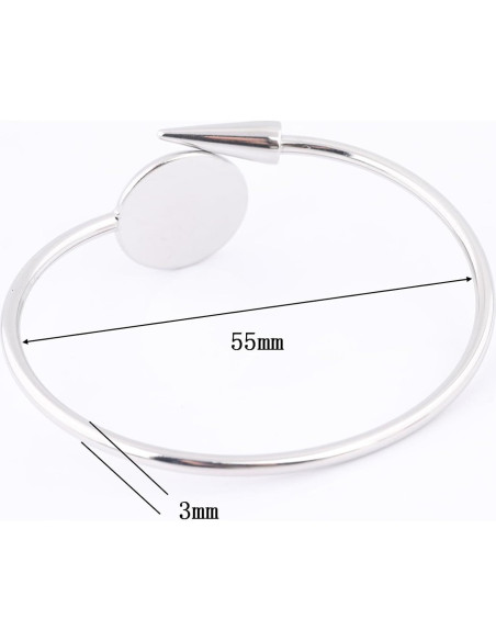5 Piezas Base de Pulsera Ajustable Reidgaller 16mm Acero Inoxidable 5 Piezas Base de Pulsera Ajustable Reidgaller 16mm Acero Inoxidable