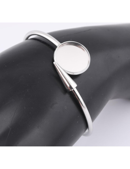 5 Piezas Base de Pulsera Ajustable Reidgaller 16mm Acero Inoxidable 5 Piezas Base de Pulsera Ajustable Reidgaller 16mm Acero Inoxidable