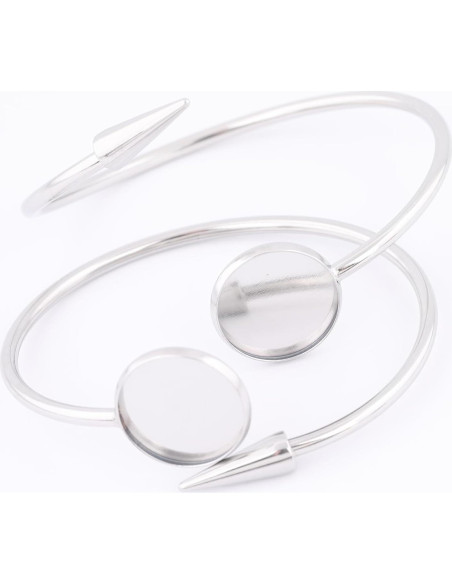 5 Piezas Base de Pulsera Ajustable Reidgaller 16mm Acero Inoxidable 5 Piezas Base de Pulsera Ajustable Reidgaller 16mm Acero Inoxidable