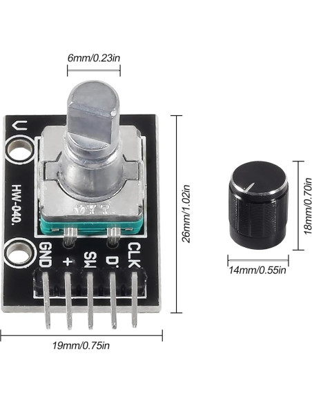 4 Piezas Módulo Codificador Rotativo KY-040 360 Grados 5V 4 Piezas Módulo Codificador Rotativo KY-040 360 Grados 5V