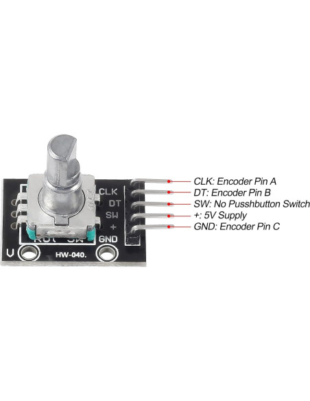4 Piezas Módulo Codificador Rotativo KY-040 360 Grados 5V 4 Piezas Módulo Codificador Rotativo KY-040 360 Grados 5V