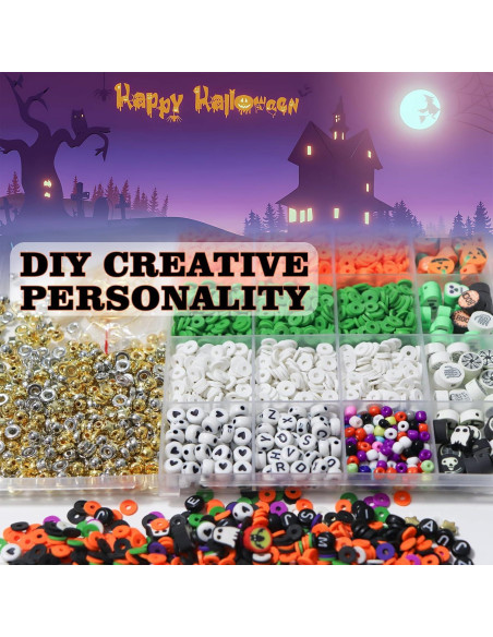 Kit de Joyería de Halloween WANSPOORTS 3200 Piezas Perlas Kit de Joyería de Halloween WANSPOORTS 3200 Piezas Perlas