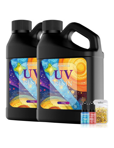 Kit de Resina UV 1000g Cristal Claro para Manualidades DIY