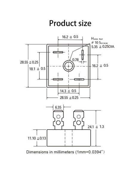 Diodo Rectificador de Puente Yetaida KBPC5010 50A 1000V 5PCS Diodo Rectificador de Puente Yetaida KBPC5010 50A 1000V 5PCS