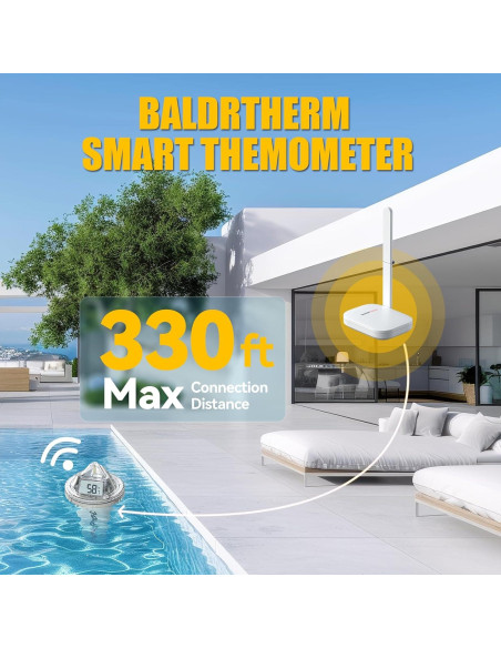 Termómetro de piscina inalámbrico BaldrTherm LCD 360 IPX7 Termómetro de piscina inalámbrico BaldrTherm LCD 360 IPX7