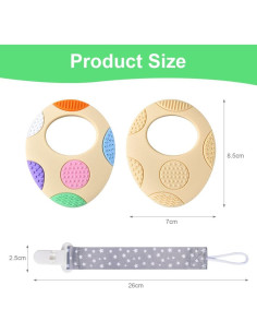 Mordedor de Silicona OSDUE para Bebés 3-12 Meses, 2 Piezas 2
