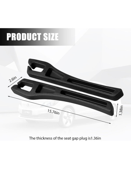 Relleno Espacio Asientos Coche TNAIYH 2PCS Negro 40.12cm Relleno Espacio Asientos Coche TNAIYH 2PCS Negro 40.12cm