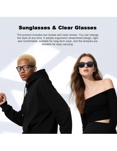 Gafas Inteligentes AMZISH con Cámara HD 8MP y Traducción AI