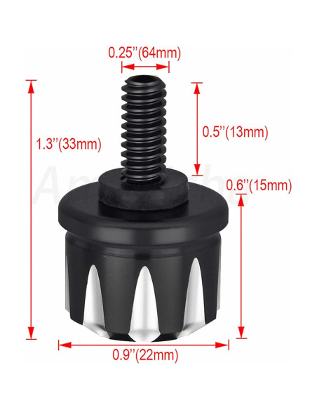 Tornillo de Asiento Negro Amazicha de Acero Inoxidable 1/4"-20 Tornillo de Asiento Negro Amazicha de Acero Inoxidable 1/4"-20