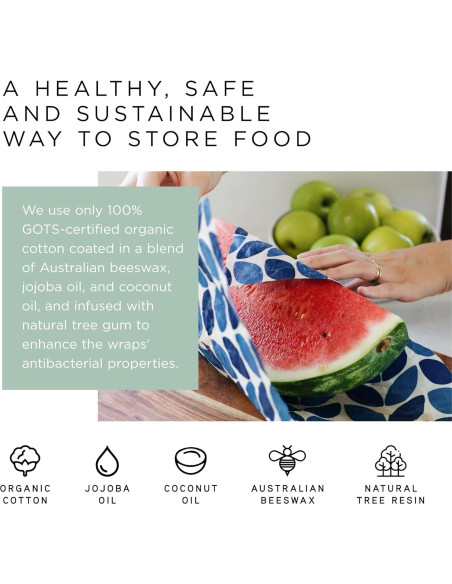 Envolturas de Cera de Abeja Honeybee - Paquete de 3 - Ecológicas Envolturas de Cera de Abeja Honeybee - Paquete de 3 - Ecológicas