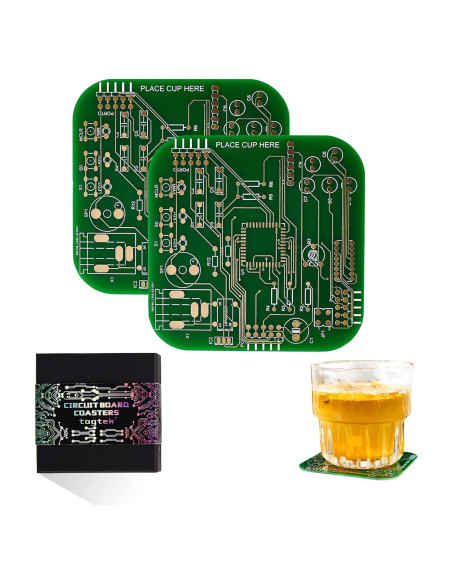 Posavasos de Circuito Real Tagtek Verde 8.5cm - Set de 2 Posavasos de Circuito Real Tagtek Verde 8.5cm - Set de 2