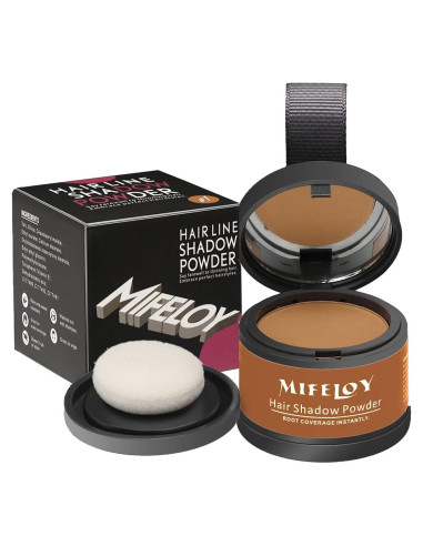 Polvo Retoque Raíces Mifeloy Marrón Claro 31g - Cabello Gris