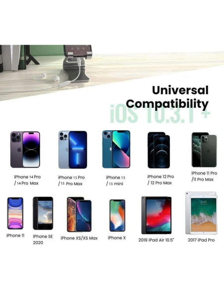 Paquete de 2 Adaptadores Lightning a 3.5 mm MFi para iPhone Paquete de 2 Adaptadores Lightning a 3.5 mm MFi para iPhone