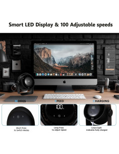 Ventilador de Mesa VAVOFO Negro, 100 Velocidades, 5 Modos, USB 2