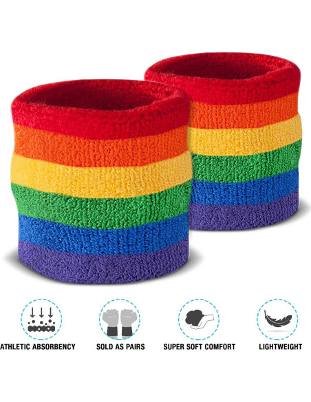 Muñequera Absorbente Suddora Arcoíris 7.01 cm - Par Muñequera Absorbente Suddora Arcoíris 7.01 cm - Par
