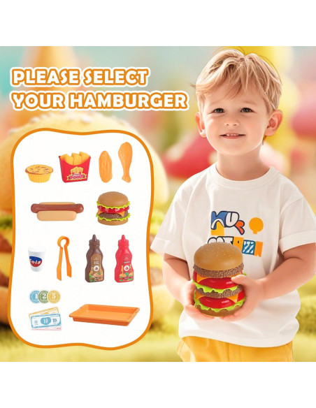 Conjunto de Juego de Hamburguesa KOALA DIARY 21 Piezas Conjunto de Juego de Hamburguesa KOALA DIARY 21 Piezas