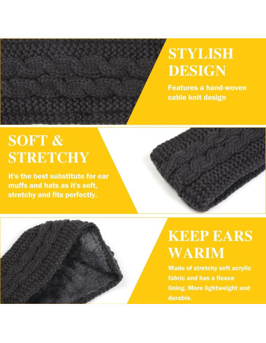 Diadema de Invierno Huachi para Mujeres - Set de 3 Colores