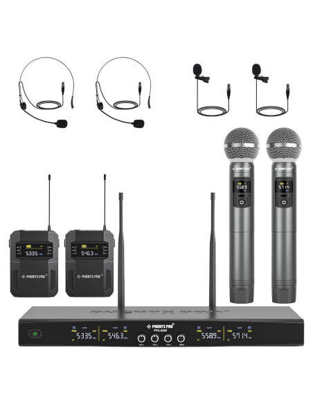 Sistema de Micrófono Inalámbrico Phenyx Pro PTU-5200, 4 Canales Sistema de Micrófono Inalámbrico Phenyx Pro PTU-5200, 4 Canales