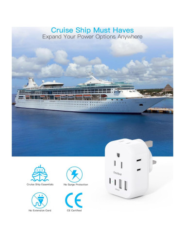 Adaptador de Enchufe de Viaje One Beat Tipo G 2 Paquetes 20W