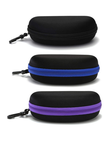 Estuche para Gafas 3 Pack EVA Portátil con Cremallera