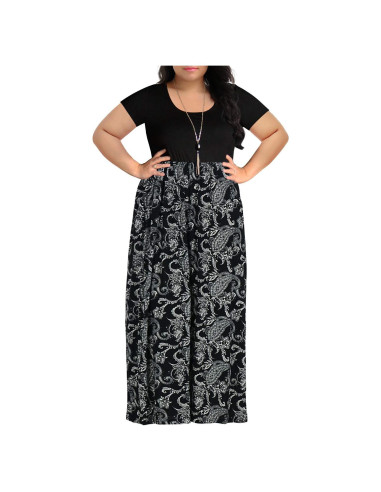 Vestido Maxi Talla Grande Nemidor Negro Anacardo 14 Plus