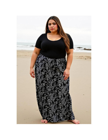 Vestido Maxi Talla Grande Nemidor Negro Anacardo 14 Plus