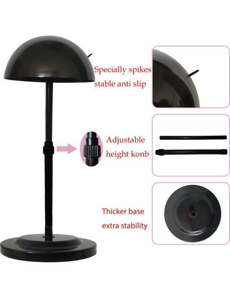 Soporte para Pelucas Ajustable WiZiWi - Antideslizante, 24.9-43.9 cm Soporte para Pelucas Ajustable WiZiWi - Antideslizante, 24.9-43.9 cm