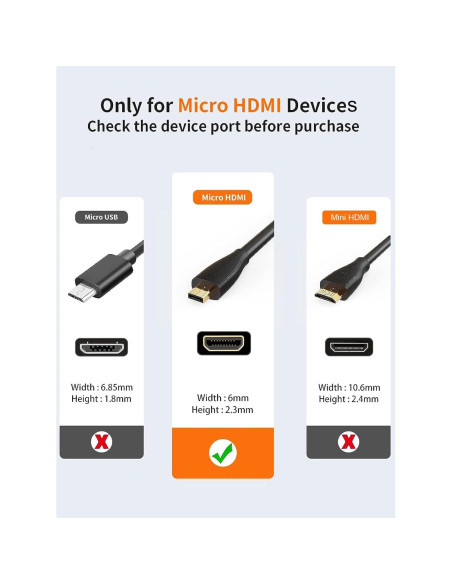 Cable Micro HDMI a HDMI 4K 1.83m CableCreation Cable Micro HDMI a HDMI 4K 1.83m CableCreation