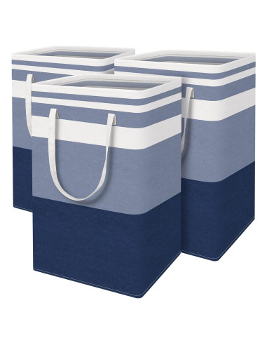 Cesta de Ropa Plegable BlissTotes 3-Pack 75L Azul
