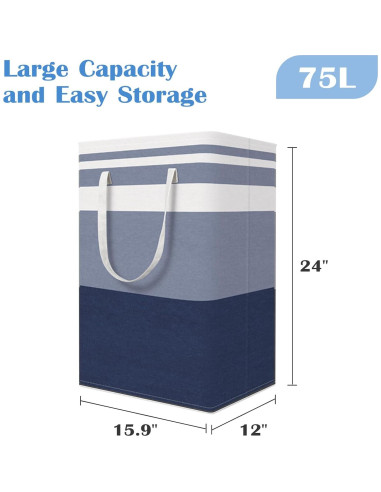 Cesta de Ropa Plegable BlissTotes 3-Pack 75L Azul