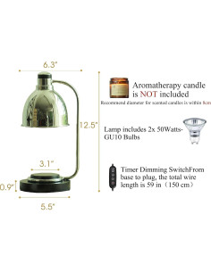 Lámpara Calentadora de Velas YUNYUNDA con Temporizador 50W 2