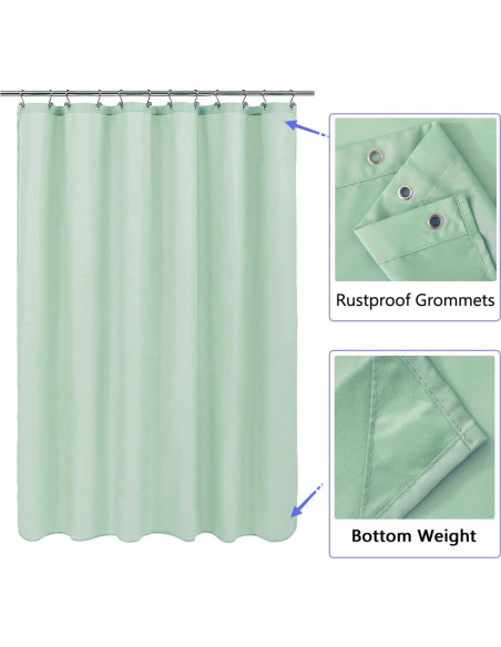 Cortina de Ducha LLSCL Verde Manzana Impermeable 182.88x182.88 cm Cortina de Ducha LLSCL Verde Manzana Impermeable 182.88x182.88 cm
