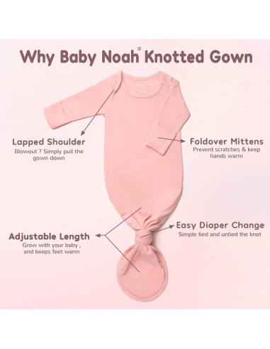 Conjunto de 2 Vestidos de Bebé Baby Noah 0-3 Meses Suaves