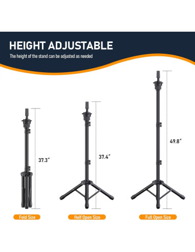 Soporte para Peluca Ajustable Hemndic con Cabeza de Lienzo