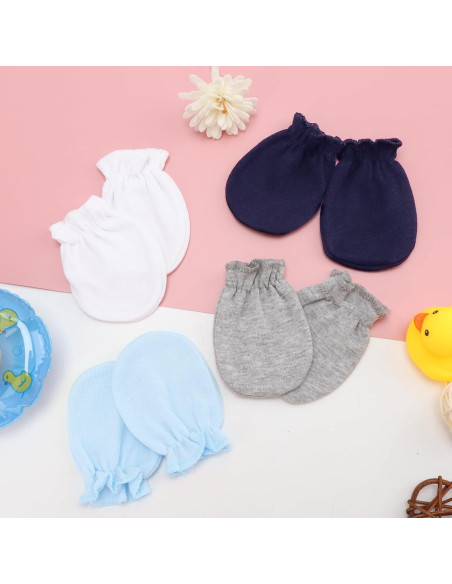 Guantes de algodón elástico BQUBO para bebés 0-6 meses - 8 pares Guantes de algodón elástico BQUBO para bebés 0-6 meses - 8 pares