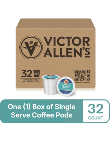 Café Espresso Tostado Victor Allen - 32 Cápsulas para Keurig