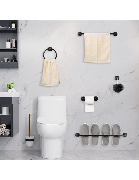 Juego de Accesorios de Baño XINWEI 4 Piezas Negro Mate Juego de Accesorios de Baño XINWEI 4 Piezas Negro Mate