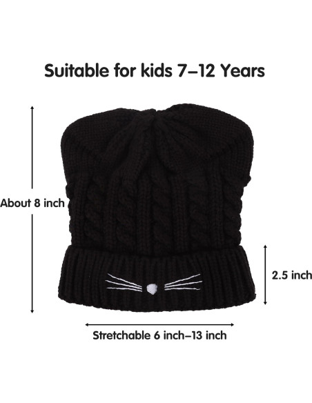 Gorro de invierno para niñas con orejas de gato - Talla única Gorro de invierno para niñas con orejas de gato - Talla única