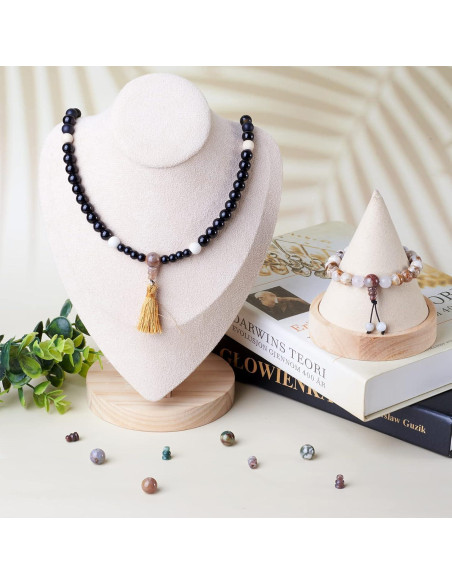 Perlas Guru de Ágata India Craftdady 10 Juegos 16.5-18mm Perlas Guru de Ágata India Craftdady 10 Juegos 16.5-18mm